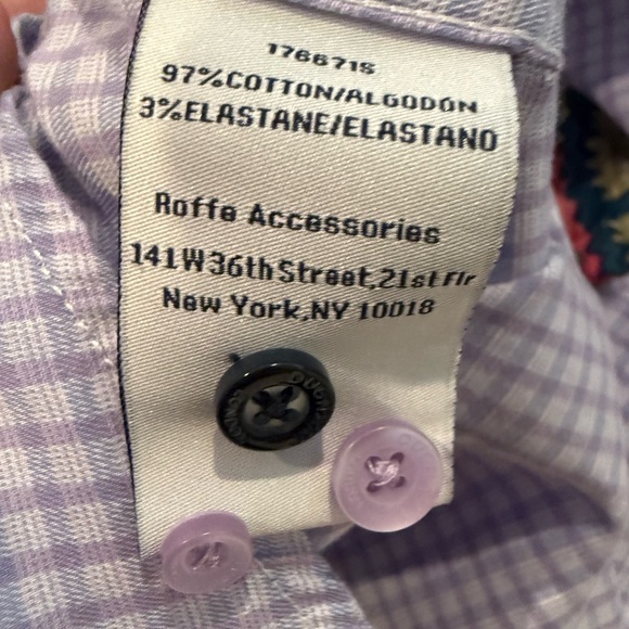 Duchamp Lavender Checkered Button Down Shirt - Picture 4 of 5
